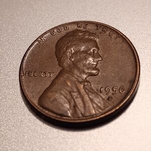 1956 Lincoln Wheat Penny Errors Invisible 'T' In 'TRUST' 'L' -LIBERTY is On Rim